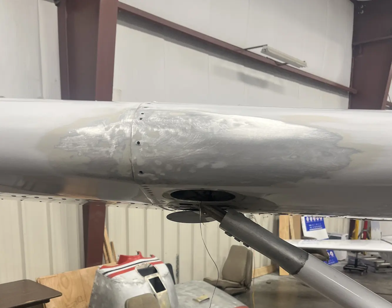 Wing Bird Strike Damage Repaired