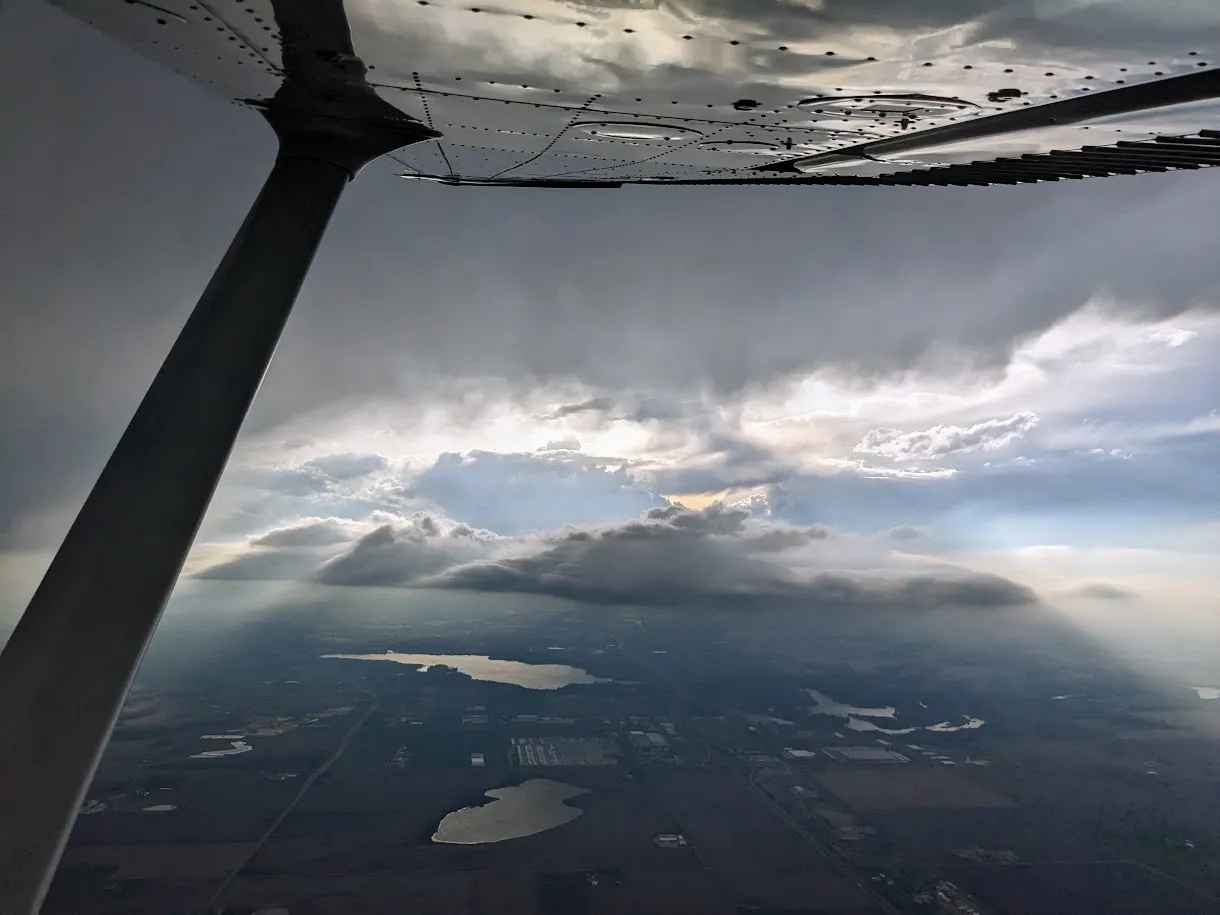 C172 Flying Through Clouds
